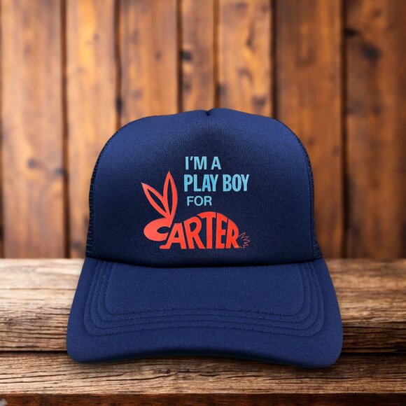 Unbranded Other - Playboy For Carter Mens Trucker Hat Blue Snapback Jimmy Carter President Cap